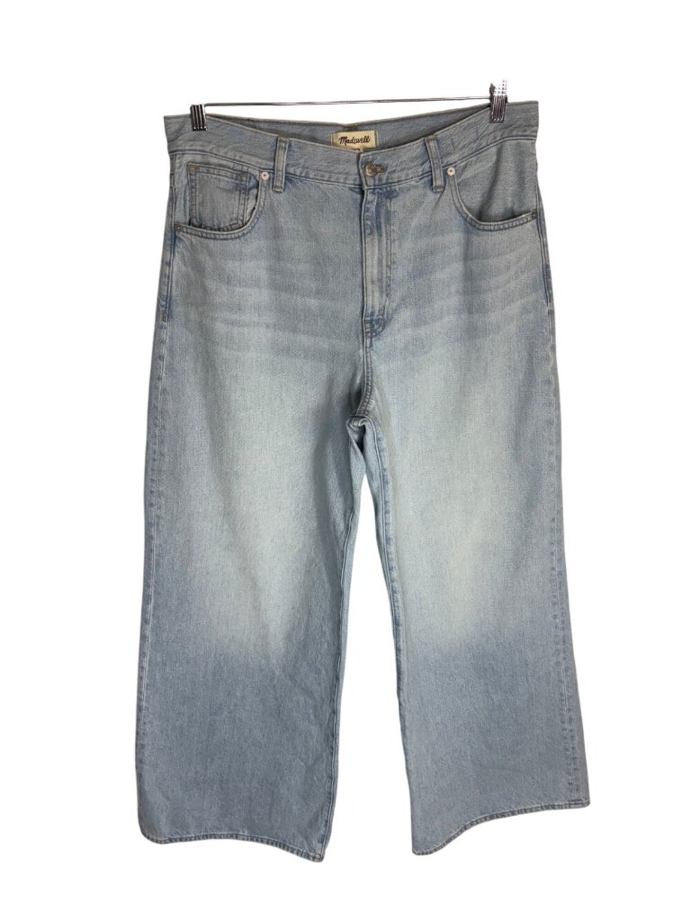 Madewell Superwide Wide Leg Light Wash Cotton Jeans-sz 31